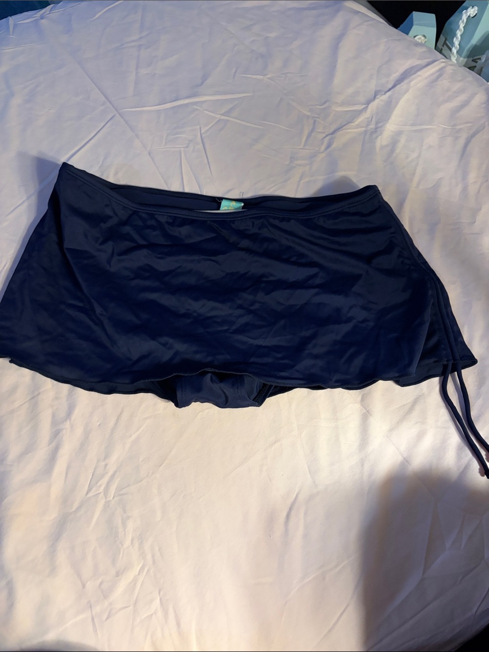 Navy Swim Skirt with Built-In Brief